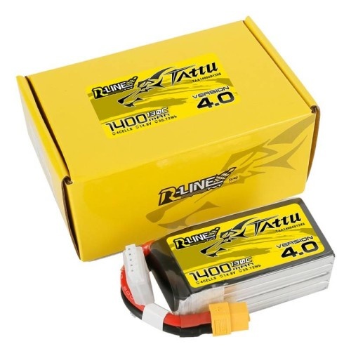 "Tattu R-Line" 4.0 versijos 1400 mAh 14,8 V 130C 4S1P Lipo akumuliatorių paketas su XT60 kištuku