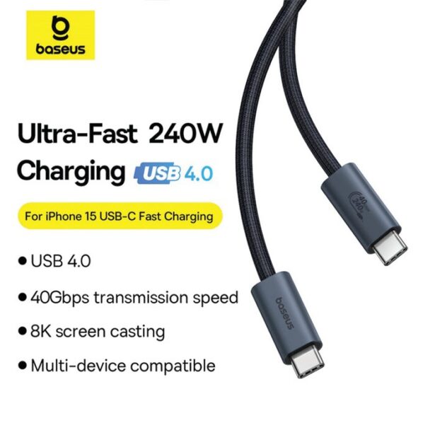 Baseus Flash 2 USB4 Data Cable C to C 240W 1m Black