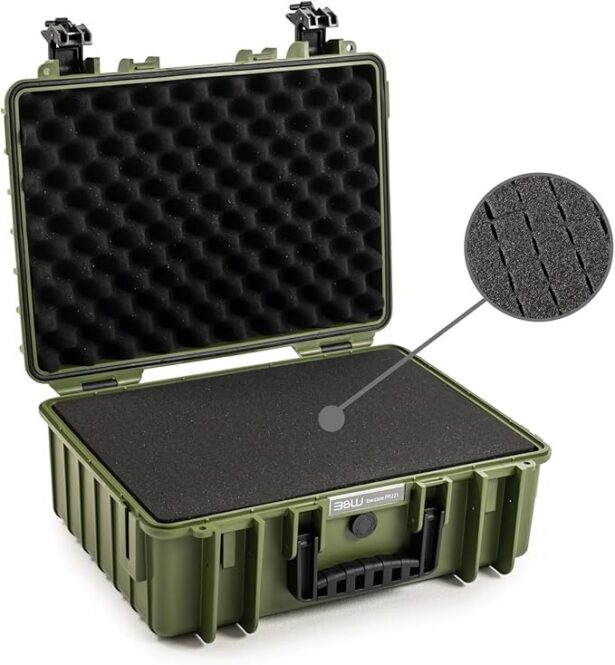 Dėklas B&W Outdoor Cases Type 500 / Bronze green (pre-cut foam)