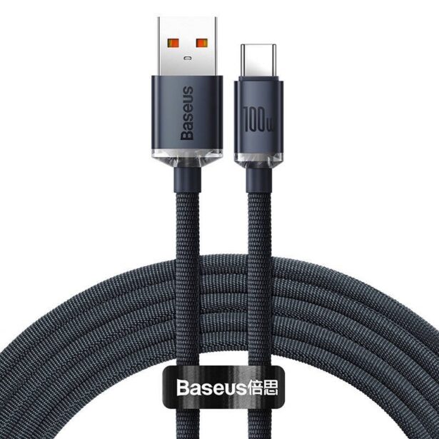Baseus Crystal Shine 100W Cable USB-C - USB-C 1,2m Black
