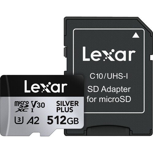 Lexar 512GB microSDXC Silver Plus (U3/A2/V30) Card