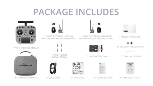 Radijo valdiklis "Radiomaster TX15", baltos spalvos