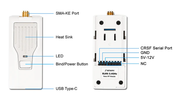 BetaFPV ELRS Nano TX/RX modulių rinkinys
