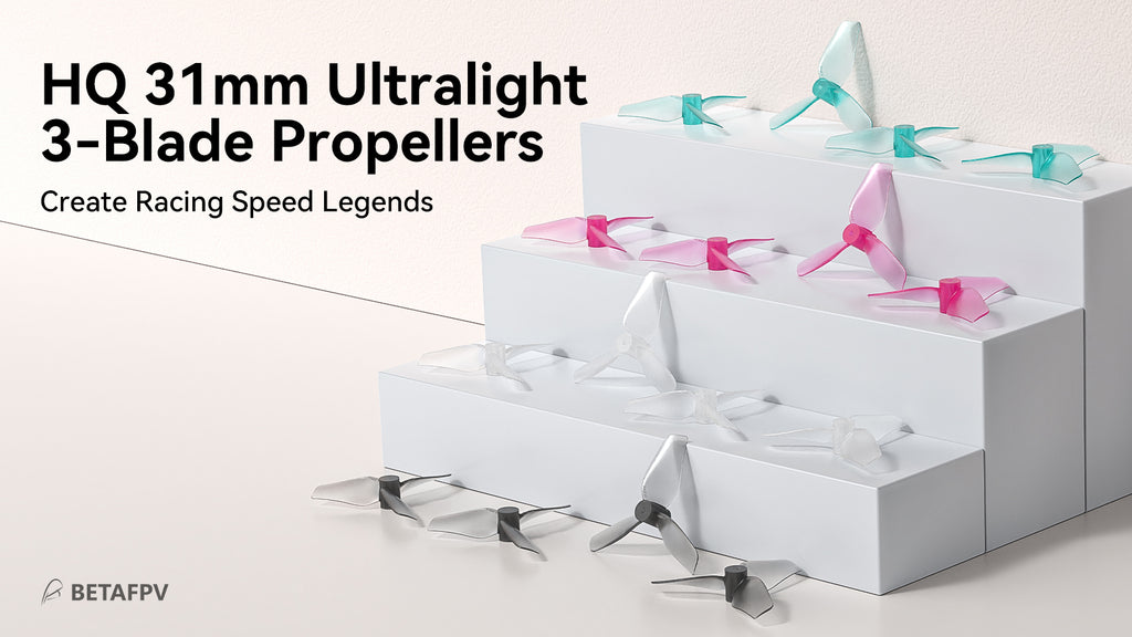 HQ 31 mm ultralengvi 3 menčių propeleriai (1,0 mm velenas)