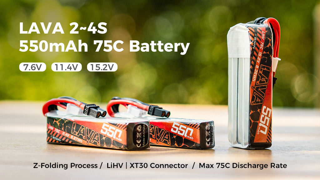 LAVA 2S/3S/4S 550mAh 75C akumuliatorius (2 vnt.)