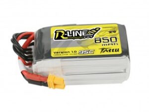 3_2_10 "Tattu R-Line" 850 mAh 14,8 V 4S1P 95C lipo akumuliatorių paketas su XT30 kištuku