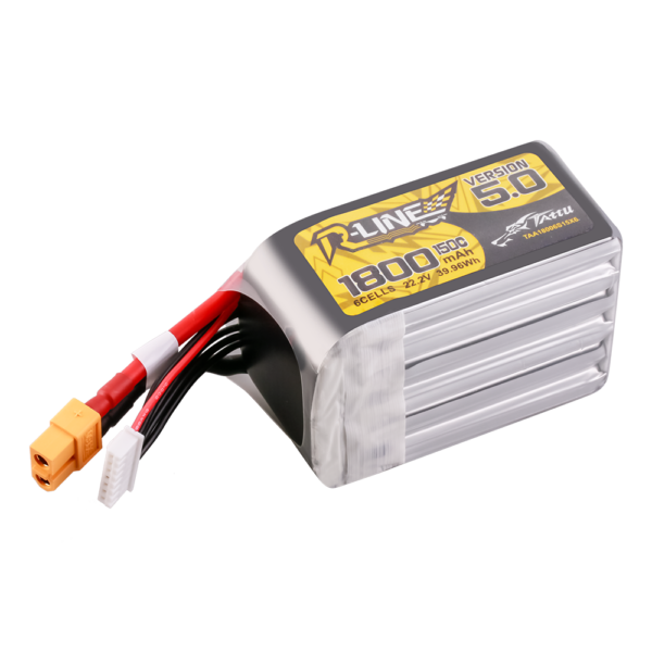 "Tattu R-Line" 5.0 versijos 1800mAh 22.2V 150C 6S Lipo akumuliatorių paketas su XT60 kištuku