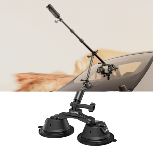 "SmallRig 4380" fotoaparato siurbtuko automobilinio laikiklio rinkinys, skirtas panoraminiam fotografavimui