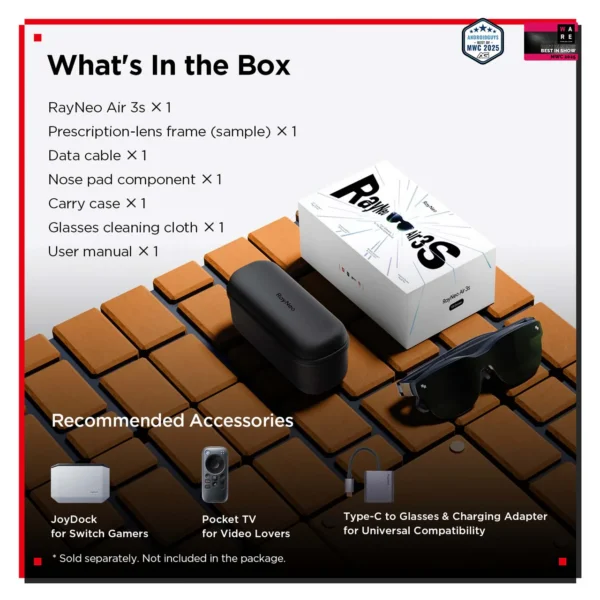 "RayNeo Air 3s" AR akiniai