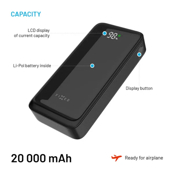 FIXED Powerbank Zen2 20, PD 20W, 20 000 mAh, juoda