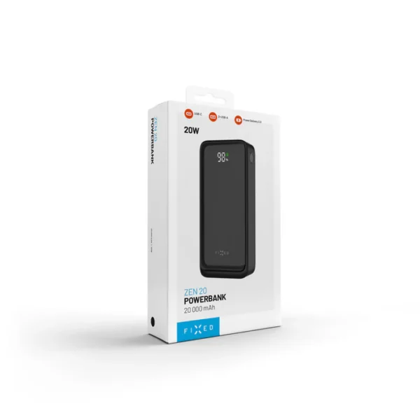 FIXED Powerbank Zen2 20, PD 20W, 20 000 mAh, juoda