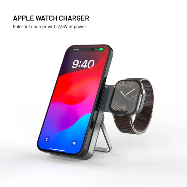 FIXED Powerbank MagZen 5 stovas, 5000 mAh, pilkos spalvos