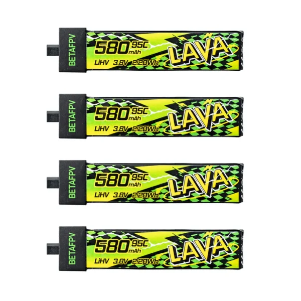 BetaFPV LAVA serijos 1S baterija II 580mAh 95C (4 vnt.)