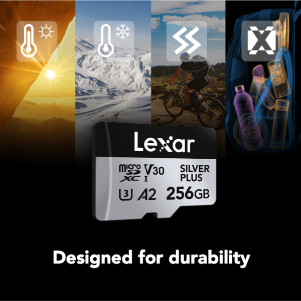 "Lexar microSDXC Silver Plus 1066x UHS-I/U3/A2/4K R205/W150 (V30)" 256GB