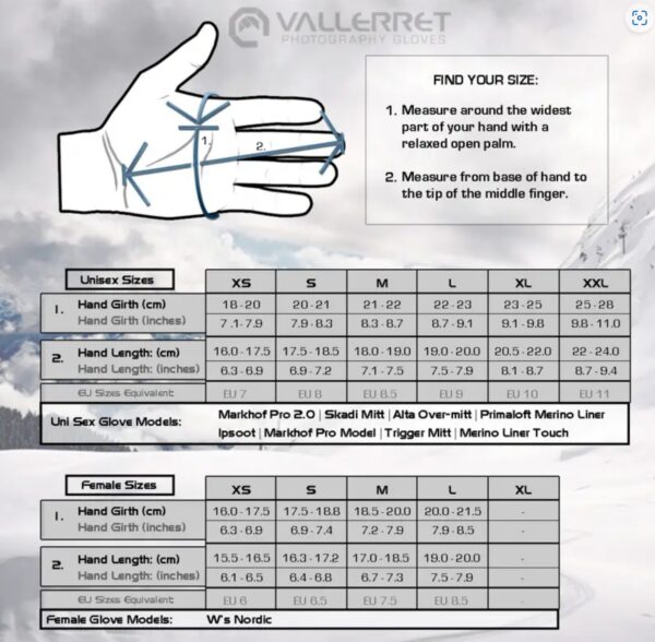 "Vallerret Ipsoot" fotografijos pirštinės XXL