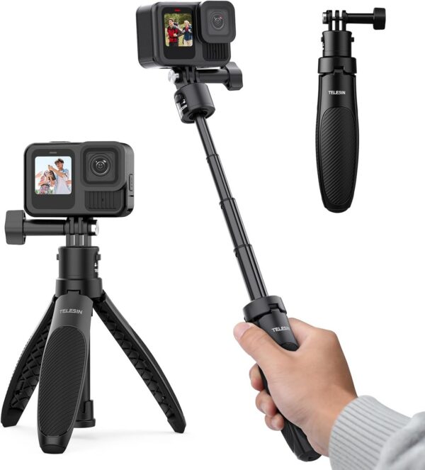 Telesin Mini tripod selfie stick with quick release adapter
