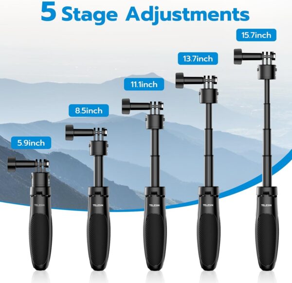 Telesin Mini tripod selfie stick with quick release adapter