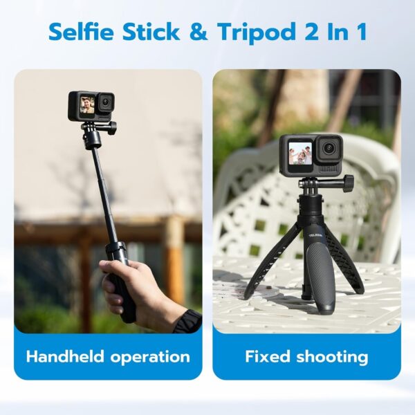 Telesin Mini tripod selfie stick with quick release adapter