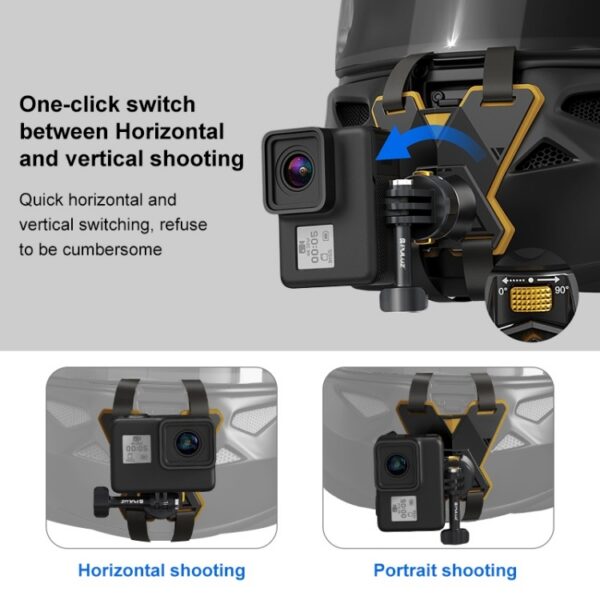 Puluz Magnetic Quick Release Motorcycle Helmet Chin Strap Mount (Black)