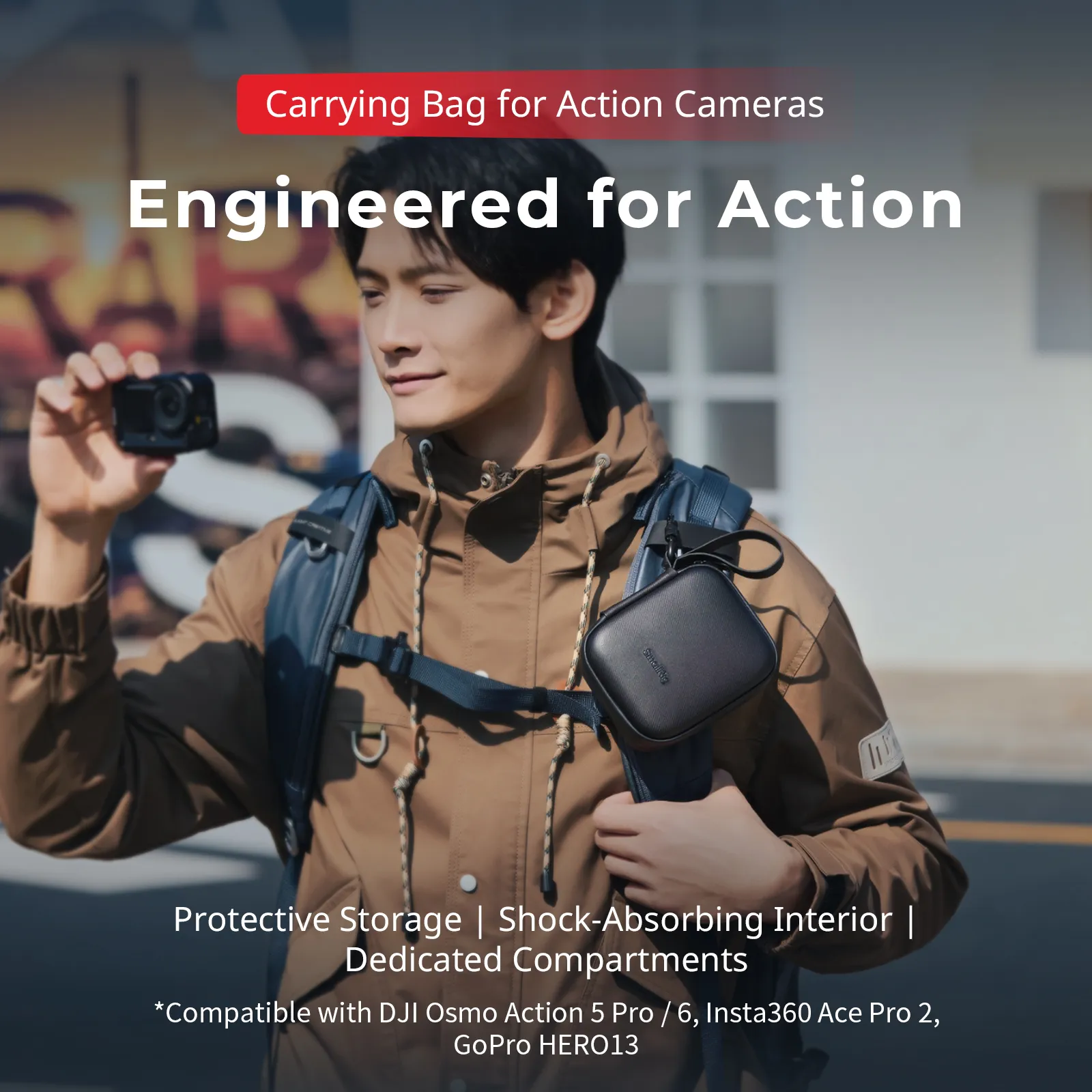 Kategorija/Atributai/Strapsai ir krepšiai bei dėžutės DJI Osmo Action 6 / 5 Pro laikymo krepšys-SKU:5917/