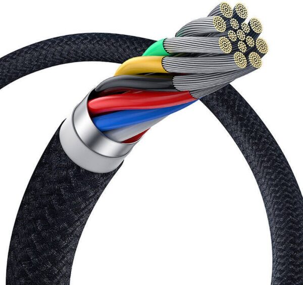 "Baseus Crystal Shine" USB-C ir USB-C kabelis, 100 W, 1,5 m, 20 Gb/s, juodas