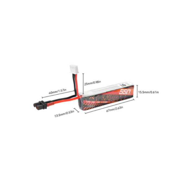 BetaFPV LAVA akumuliatorius 2S 550mah (2 vnt.)