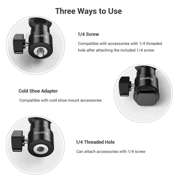 "SmallRig 2059" fotoaparato šaltasis batas - rutulinė galvutė - 1/4 "Sc 2P