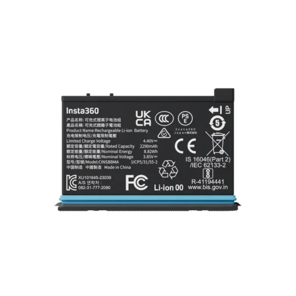 "Insta360 X4" akumuliatorius