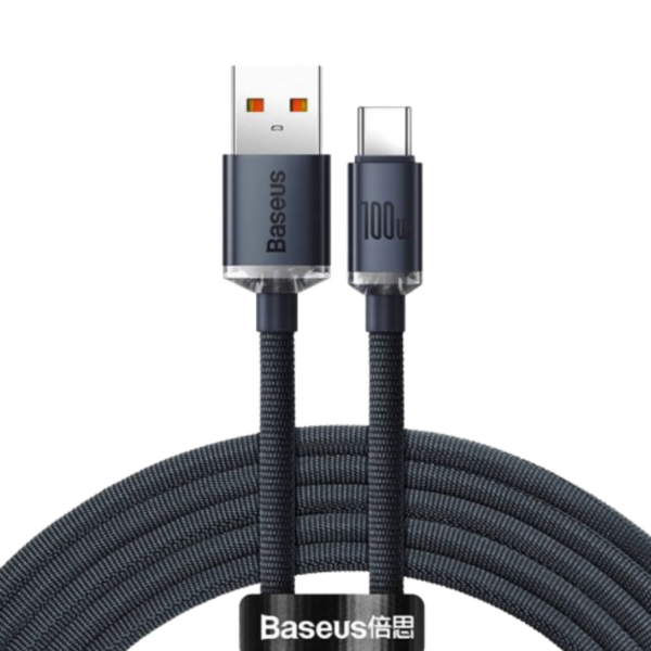 Baseus Crystal Shine Cable USB to USB-C 100W 1.2m Black