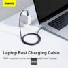 Baseus Crystal Shine 100W Cable USB-C - USB-C 1,2m Black