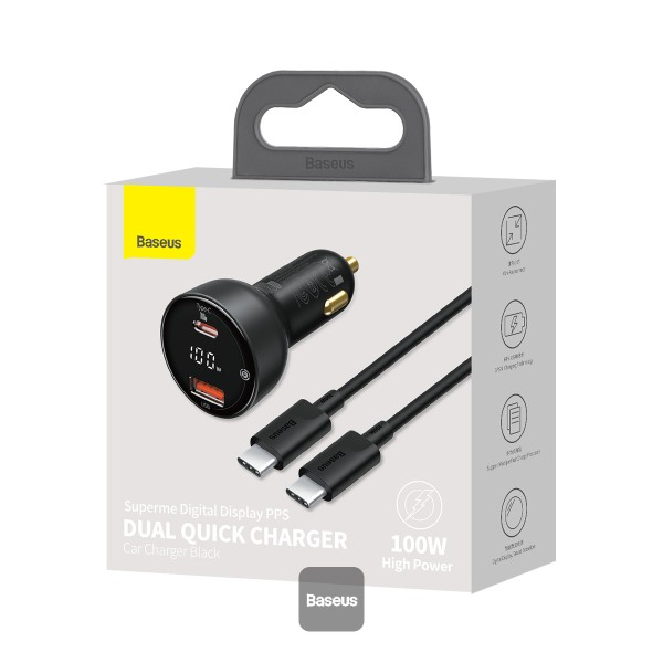 Baseus Superme Car Charger 100W + cable
