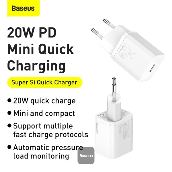 Baseus Speed Mini Quick Charger 1C 20W EU (black)