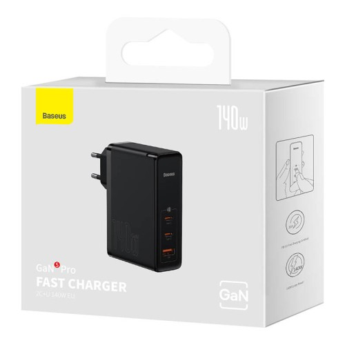 Baseus GaN5 PRO 140W EU PRO Charger 2C+U Black