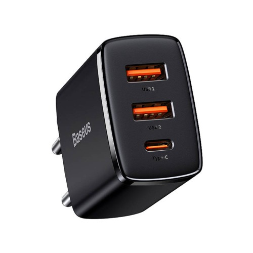 Baseus Compact Quick Charger 2U+C 30W (Black)