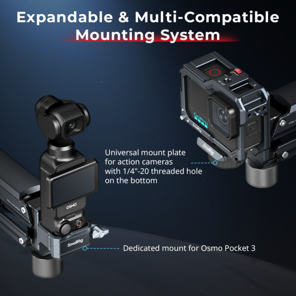 SmallRig 5123 Mini Shock Absorber Arm for DJI Osmo Pocket 3 / GoPro HERO13 / Insta360 X4