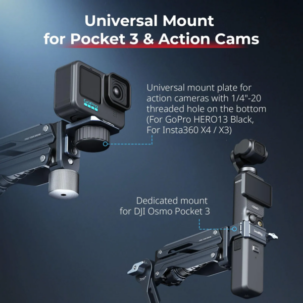 SmallRig 5507 Shock Absorber Support with Electronic Suction Cup for Osmo Pocket 3 / HERO13 and more