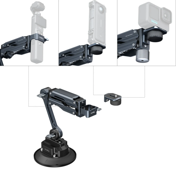 SmallRig 5507 Shock Absorber Support with Electronic Suction Cup for Osmo Pocket 3 / HERO13 and more