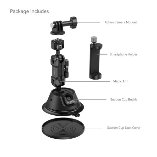SmallRig 4275 Portable Suction Cup Mount Support Kit for Action Cameras / Mobile Phones SC-1K