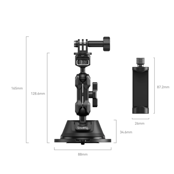 SmallRig 4275 Portable Suction Cup Mount Support Kit for Action Cameras / Mobile Phones SC-1K