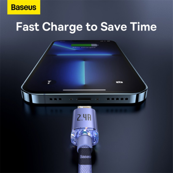 download - 2026-08-03T170054.277 Baseus Crystal Shine Cable USB Lightning 2.4A 1.2m Blue
