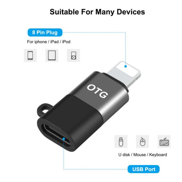 download - 2026-08-03T171103.612 Puluz USB-C / Type-C to 8 Pin OTG Adapter (Black)