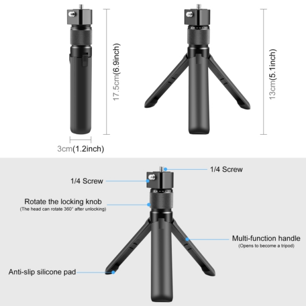 Puluz Insta360 X3 / X4 Rotary Desktop Stand (Black)