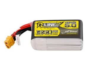 Tattu R-Line Version 5.0 1550mAh 14.8V 150C 4S1P Lipo Battery Pack with XT60 Plug